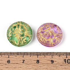 Baking Paint and Golden Metal Enlaced Glass Beads&nbsp;DGLA-T004-23M