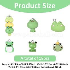 18Pcs 6 Styles Opaque Resin Pendants&nbsp;RESI-YW0004-56