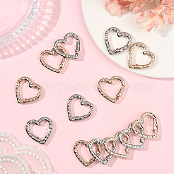 20Pcs 2 Colors Zinc Alloy Rhinestone Spring Gate Rings&nbsp;FIND-SP0004-35