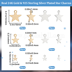 120Pcs 6 Styles Brass Charms&nbsp;KK-BBC0007-83