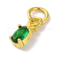 Rack Plating Brass Micro Pave Cubic Zirconia Charms&nbsp;KK-F881-03G-02
