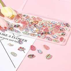 60Pcs 12 Styles Printed Natural Shell Beads&nbsp;BSHE-FS0001-08