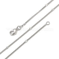 2mm Rack Plating Brass Curb Chain Necklaces for Women Men&nbsp;MAK-L044-24P