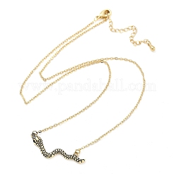 Brass Pave Black Cubic Zirconia Snake Pendant Necklaces&nbsp;NJEW-D320-02ASG
