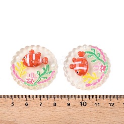 Ocean Theme Flat Round Resin Cabochons&nbsp;CRES-T025-02B