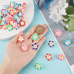 Handmade Polymer Clay 3D Flower Plumeria Beads&nbsp;CLAY-SC0001-55A