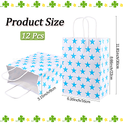 Kraft Paper Star Printed Bags with Handles&nbsp;ABAG-WH20013-08D