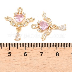 Brass Micro Pave Cubic Zirconia Pendants&nbsp;KK-L261-11G
