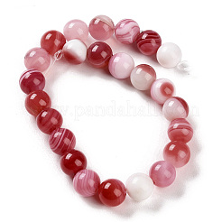 Natural Striped Agate/Banded Agate Beads Strands&nbsp;G-Z060-A01-B15