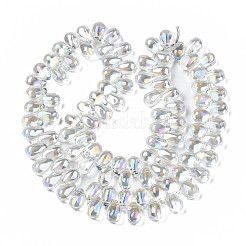 Electroplate Transparent Glass Beads Strands&nbsp;EGLA-S193-06