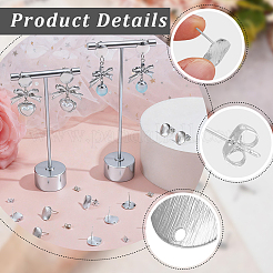 20Pcs Flat Round Brass Stud Earring Findings&nbsp;KK-BBC0028-25