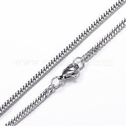Tarnish Resistant 304 Stainless Steel Curb Chain Necklaces&nbsp;NJEW-P147-03P
