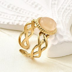 304 Stainless Steel Cuff Rings for Women&nbsp;RJEW-U062-02A-01G