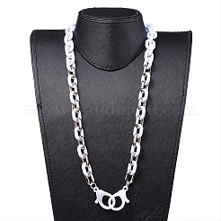 Personalized Acrylic & CCB Plastic Cable Chain Necklaces&nbsp;LS-NJEW-JN02824-01