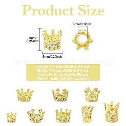 8Pcs 8 Styles Brass Micro Pave Cubic Zirconia European Beads&nbsp;KK-CJ0004-04