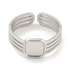 Non-Tarnish 304 Stainless Steel Cuff Finger Ring Components&nbsp;STAS-P365-32P
