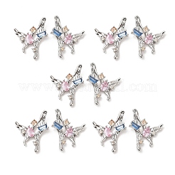 Colorful Cubic Zirconia Butterfly Stud Earrings&nbsp;EJEW-H092-04P