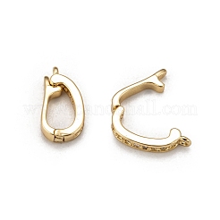 Brass Micro Pave Cubic Zirconia Fold Over Clasps&nbsp;ZIRC-F083-116G-RS