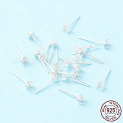 925 Sterling Silver Post Stud Earring Settings&nbsp;STER-P047-06A-S
