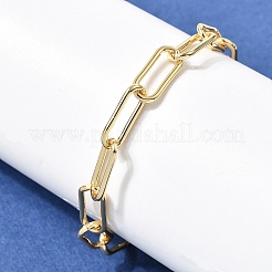 Brass Paperclip Chain Bracelets for Women&nbsp;LS-BJEW-H639-09G