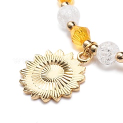 Acrylic Beaded Stretch Bracelet with Alloy Enamel Charms for Women&nbsp;BJEW-JB08727