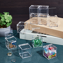 30Pcs Square Transparent PS Plastic Minifigures Display Cases&nbsp;ODIS-GA0001-85