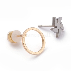 Stainless Steel & Brass Stud Earring Findings&nbsp;STAS-XCP0001-24