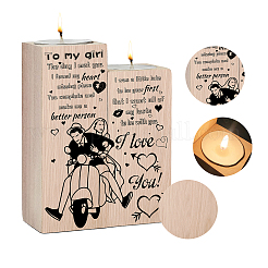 Wood Candle Holder&nbsp;AJEW-WH0268-006
