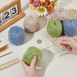 6 Skeins 3 Colors Polyester Yarn&nbsp;DIY-OC0015-03