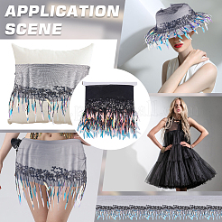 Polyester Tassel Lace Ribbon&nbsp;OCOR-WH20006-02B