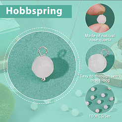 100Pcs Faceted Natural Rose Quartz Star Cut Round Charms&nbsp;G-HS0001-04