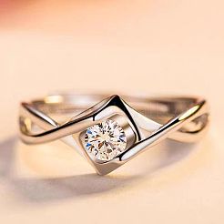 Brass Micro Pave Clear Cubic Zirconia Finger Rings&nbsp;FS-WG1B485-01