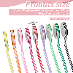 10Rolls 10 Colors Polyester Ribbons&nbsp;SRIB-ME0001-04