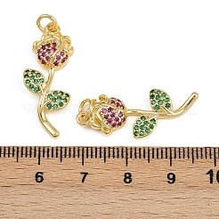 Brass Micro Pave Cubic Zirconia Pendants&nbsp;KK-C114-24A-G