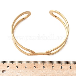 304 Stainless Steel Hollow Oval Cuff Bangles for Women&nbsp;BJEW-U032-01G