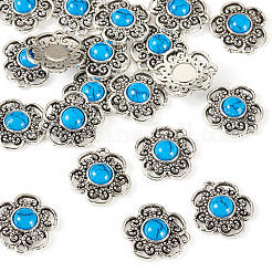 Tibetan Style Alloy with Resin Imitation Turquoise Connector Charms&nbsp;FIND-TAC0035-47AS-11