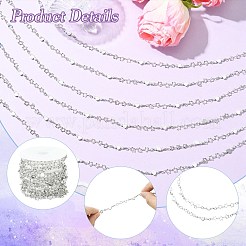 2.5M Brass Imitation Pearl Heart Link Chains&nbsp;CH-CJ0001-08