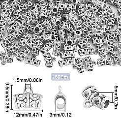 160Pcs Tibetan Style Alloy Tube Bails&nbsp;TIBE-SP0001-11AS