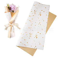 20 Sheets Plastic Gold Foil Flower Bouquets Wrapping Packaging&nbsp;DIY-TAC0025-13A