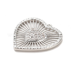 Rack Plating Brass Micro Pave Clear Cubic Zirconia Pendants&nbsp;X-KK-L210-010P