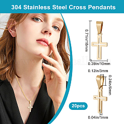 20Pcs 304 Stainless Steel Pendants&nbsp;STAS-BBC0006-08