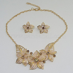 Alloy Rhinestone & Enamel Earrings & Necklaces Sets&nbsp;FS-WG43F39-04