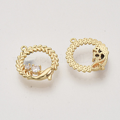 Brass Cubic Zirconia Links connectors&nbsp;KK-N216-06