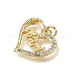 Brass Micro Pave Clear Cubic Zirconia Pendants&nbsp;CU-CBAEEA8-09C-G