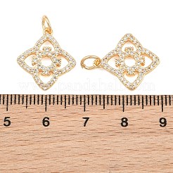 Brass Micro Pave Clear Cubic Zirconia Pendants&nbsp;CU-CBA7BFE-02A-G