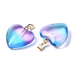Two Tone Spray Painted Glass Pendants&nbsp;GLAA-N035-016-C02