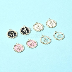 8Pcs 4 Colors Alloy Enamel Pandants&nbsp;ENAM-FS0002-22