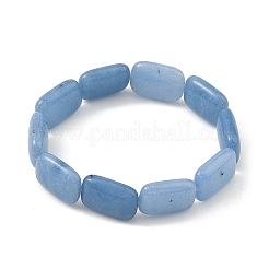 Dyed Natural Aquamarine Rectangle Beaded Stretch Bracelets for Women&nbsp;BJEW-JB14447