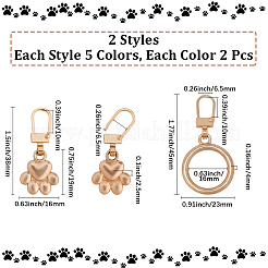 20Pcs 10 Styles Alloy Zipper Puller&nbsp;FIND-GF0007-97