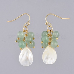 Natural Green Aventurine Dangle Earrings&nbsp;X-EJEW-JE03876-04
